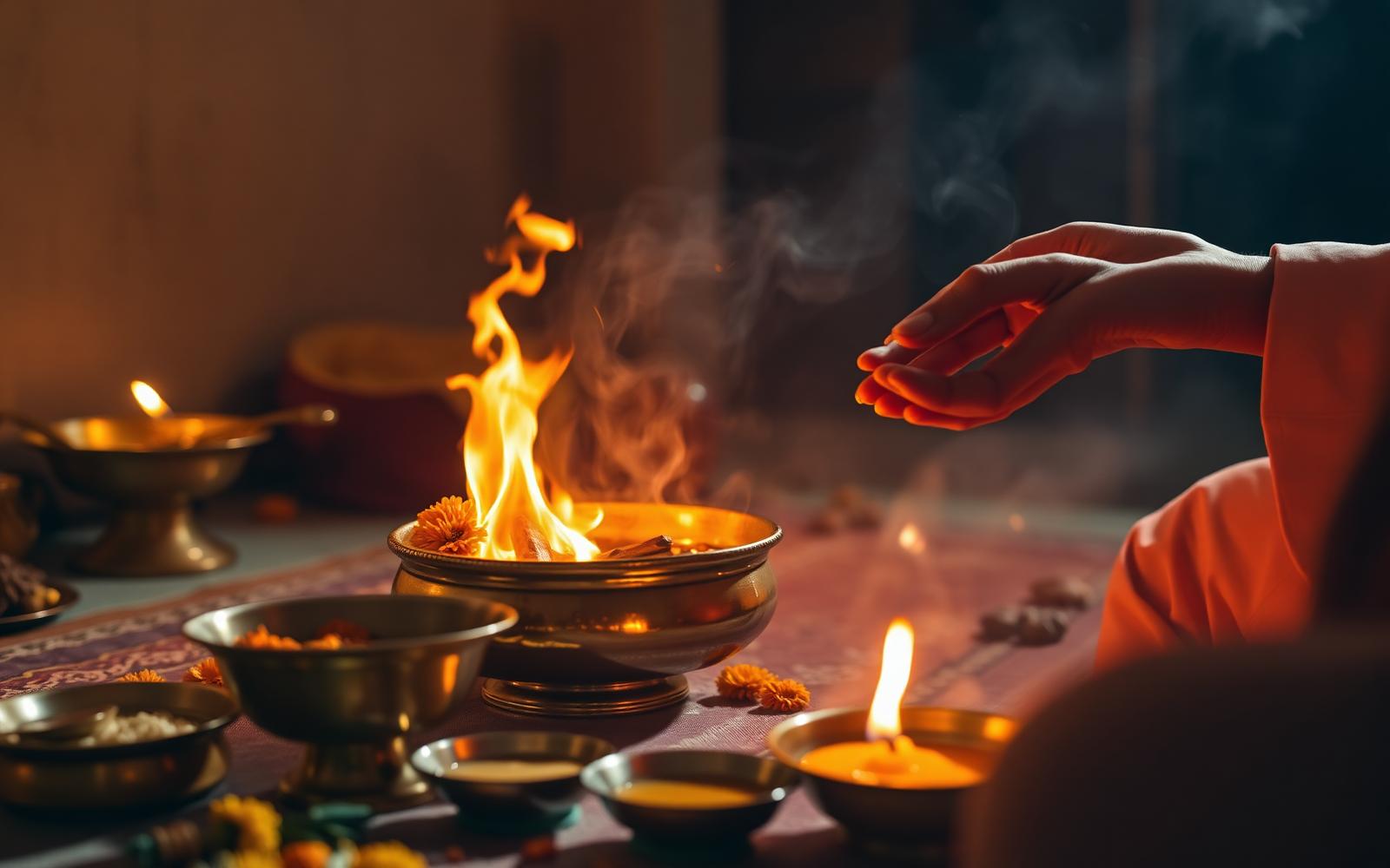 Vedic havan ceremony performed at home