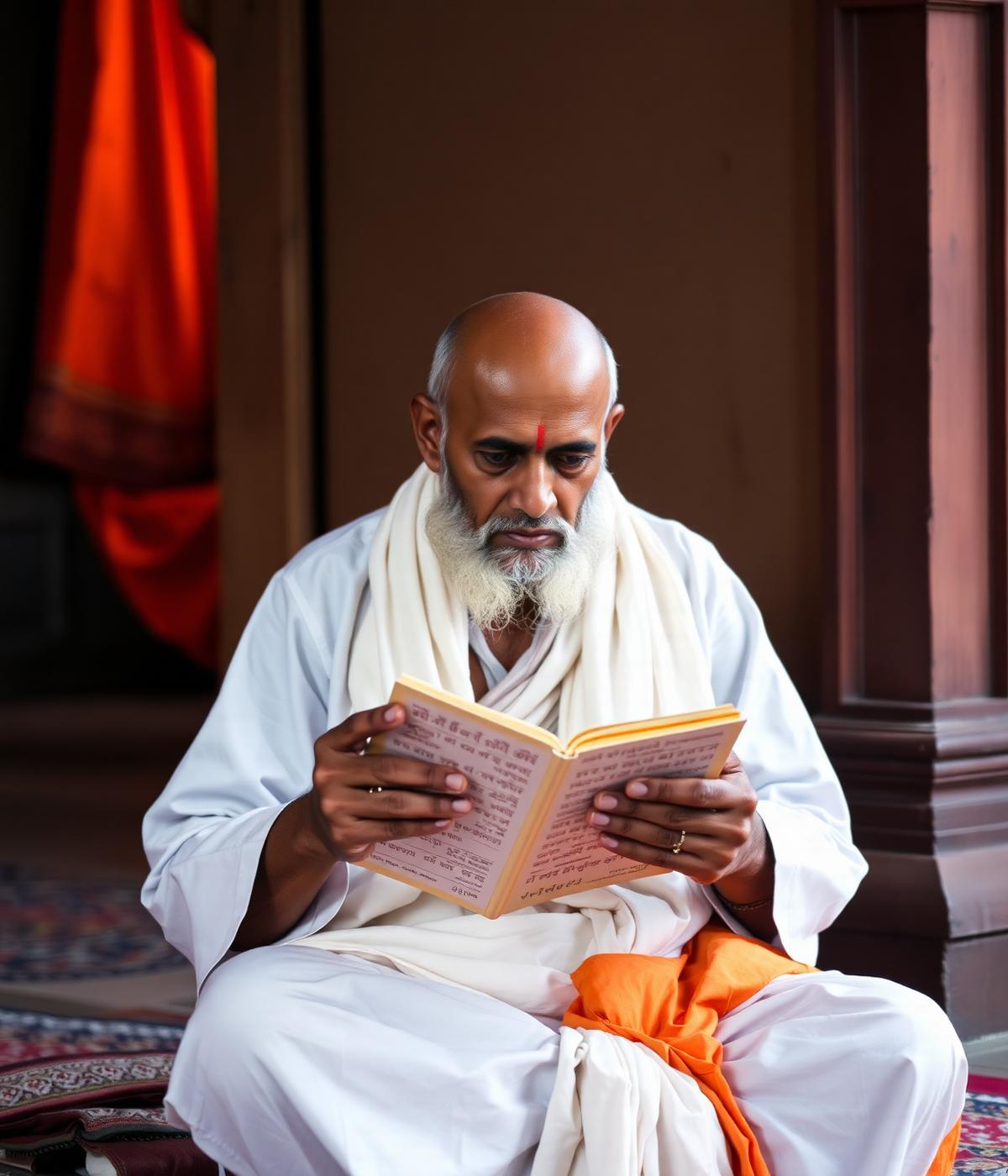 Gurukul-trained scholar reciting from a Sanskrit text